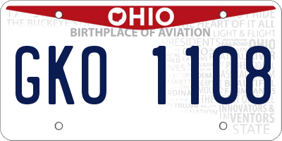 OH license plate GKO1108