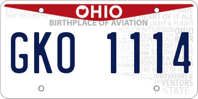 OH license plate GKO1114