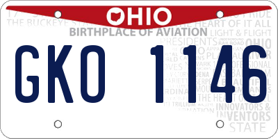 OH license plate GKO1146