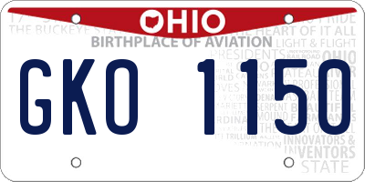 OH license plate GKO1150