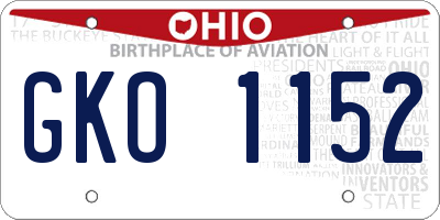 OH license plate GKO1152