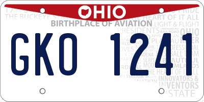 OH license plate GKO1241