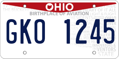 OH license plate GKO1245