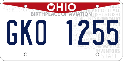 OH license plate GKO1255