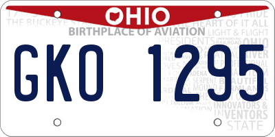OH license plate GKO1295