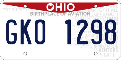 OH license plate GKO1298