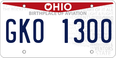 OH license plate GKO1300