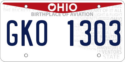 OH license plate GKO1303