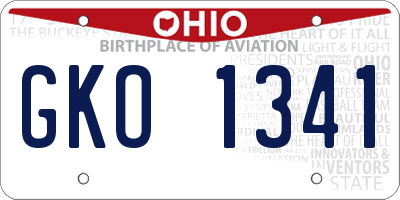 OH license plate GKO1341