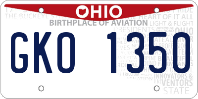 OH license plate GKO1350