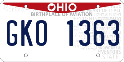 OH license plate GKO1363