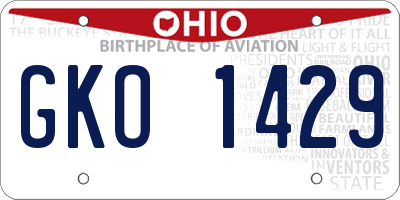 OH license plate GKO1429
