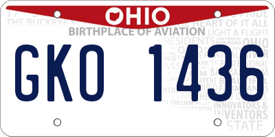 OH license plate GKO1436