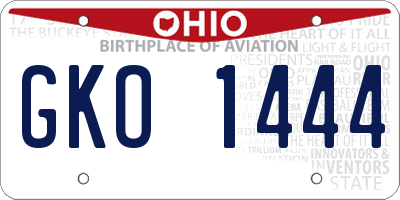 OH license plate GKO1444