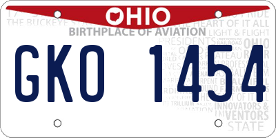 OH license plate GKO1454