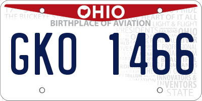 OH license plate GKO1466
