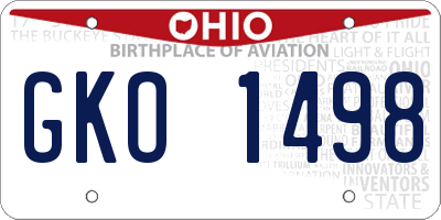 OH license plate GKO1498