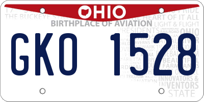 OH license plate GKO1528