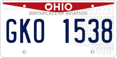 OH license plate GKO1538