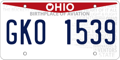 OH license plate GKO1539