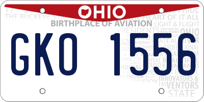 OH license plate GKO1556