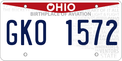 OH license plate GKO1572