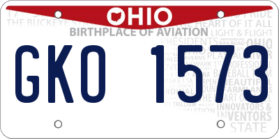 OH license plate GKO1573