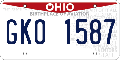 OH license plate GKO1587