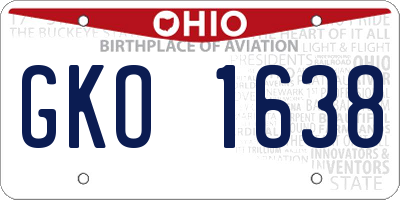 OH license plate GKO1638