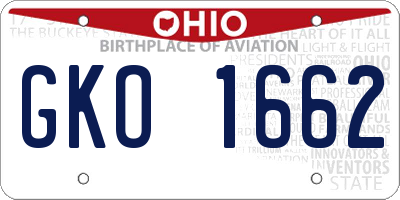OH license plate GKO1662