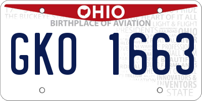 OH license plate GKO1663