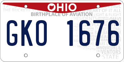 OH license plate GKO1676