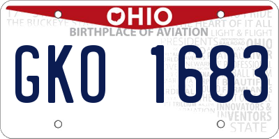 OH license plate GKO1683