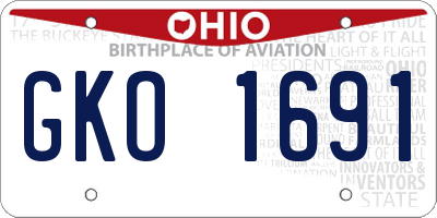 OH license plate GKO1691