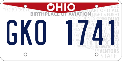 OH license plate GKO1741