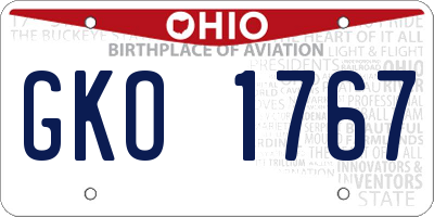OH license plate GKO1767
