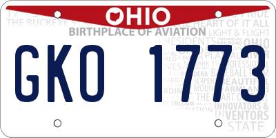 OH license plate GKO1773