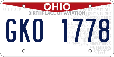 OH license plate GKO1778