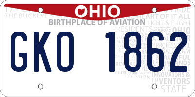 OH license plate GKO1862