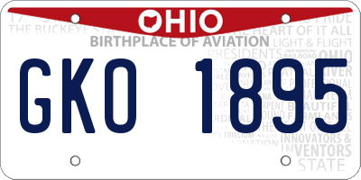 OH license plate GKO1895