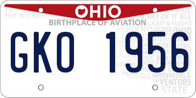 OH license plate GKO1956