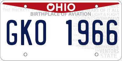 OH license plate GKO1966