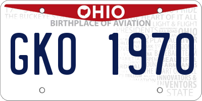 OH license plate GKO1970