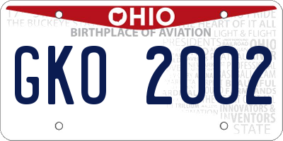 OH license plate GKO2002