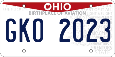 OH license plate GKO2023
