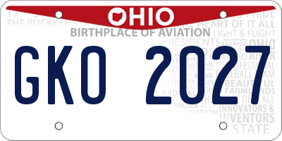 OH license plate GKO2027