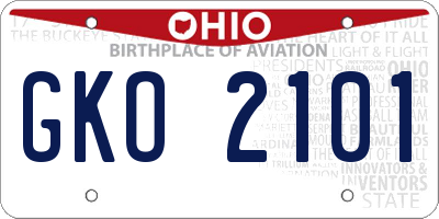 OH license plate GKO2101