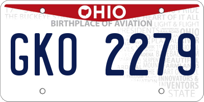 OH license plate GKO2279