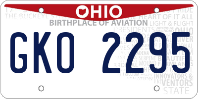 OH license plate GKO2295