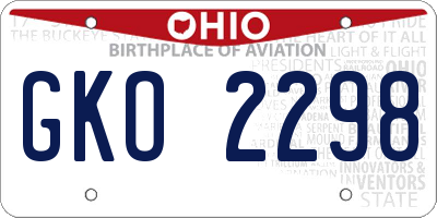 OH license plate GKO2298